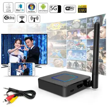 

2.4/5G TV Stick Q4 Dongle HDMI AV Cable Mirroring WiFi Display Receiver Miracast Google Chrome Cast 1080P DLNA for Android IOS