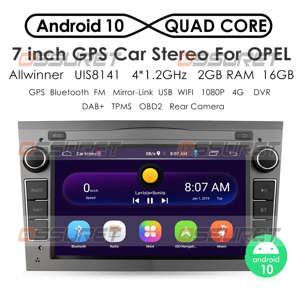 2G 64G Android 10 2 DIN Автомобильный GPS для opel Vauxhall Astra H G J Vectra Antara Zafira Corsa Vivaro Meriva Veda без DVD