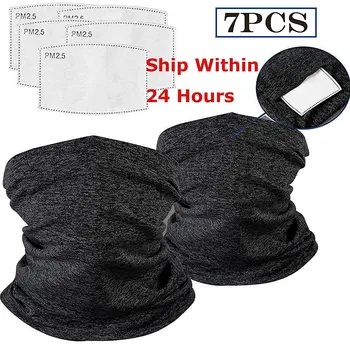 

7PCS Neck Gaiter Scarf Mask Multifunctional Sports-Headbands Breathable Face Cover Bandanas Balaclava for Sun UV Cycling Fishing