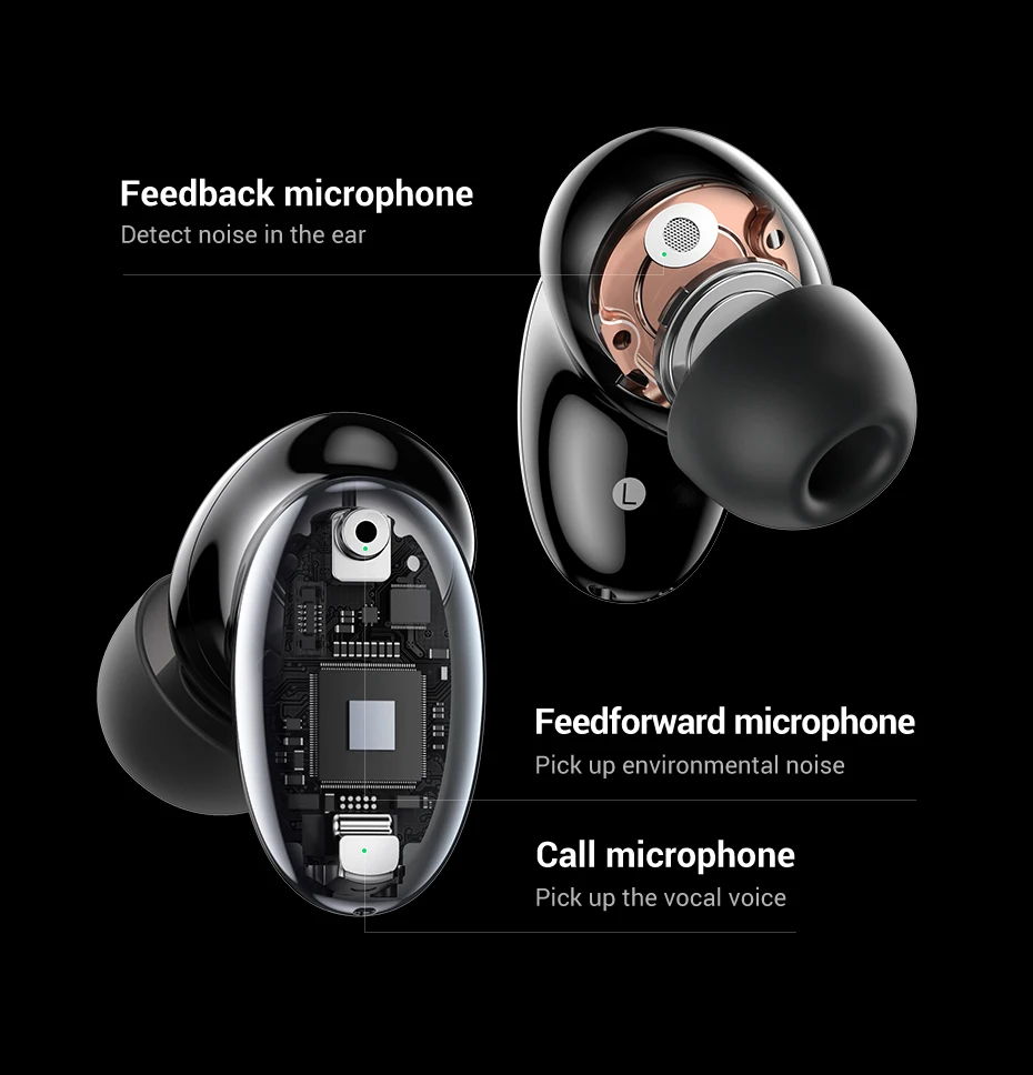 【NEW】UGREEN HiTune X6 Wireless Headphones Bluetooth 5.1 Earphones TWS  Earbuds ANC 35dB Hybrid Active Noise Cancellation 50ms