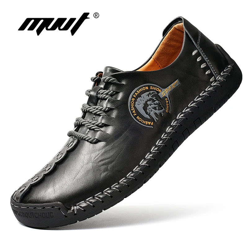 Zapatos informales para hombre ligeros y transpirables de cuero, calzado masculino de piel, talla grande