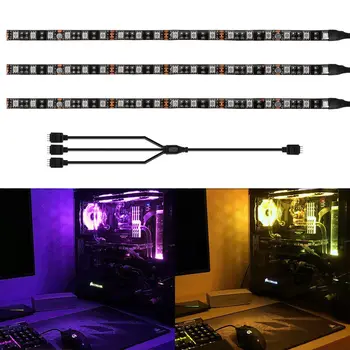 

RGB LED Strip Light Full Kit for 12V Motherboard Control PC Computer case 1M 2M with 4 Pin RGB-Header(+12V,G,R,B) Extension Wire