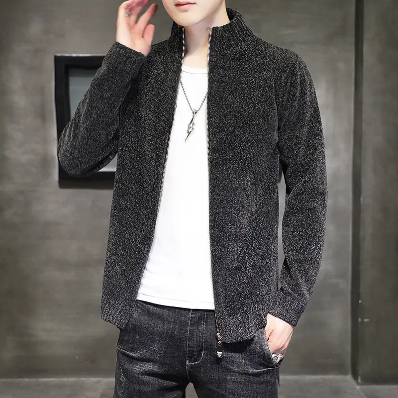 

Spring and Autumn all-match stand collar sweater jacket thin casual jacket slim and handsome