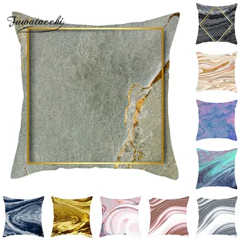 

Fuwatacchi Blue Irregular Lines Cushion Cover Paisley Geometric Square Pillow Cover for Home Sofa Decoration Pillowcase 2019 New