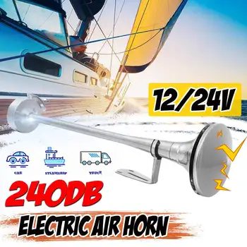 

240db Super Loud Trumpet Electric Air Horn Car Air Horn Stainless Steel Hooters 12V 24V for Boat Car Truck Van Lorry RV's SUV's