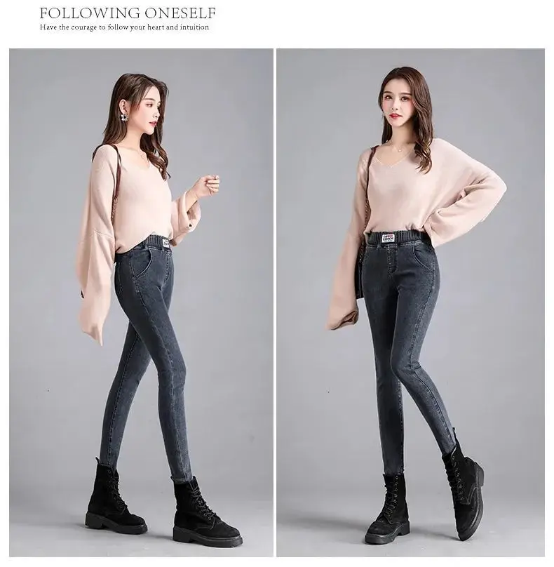 Winter Plus Velvet Skinny Cotton Jean Elastic Soft Thickened Leggings Large Size Ankle-Length Keep Warm Pants Women Clothes aybl leggings