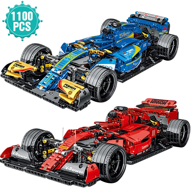 Especialista famoso esporte carro blocos de construção super velocidade f1 modelo de veículo de corrida tijolos brinquedos presente aniversário para o namorado