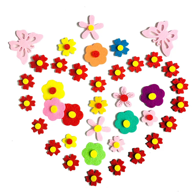 100-Felt Fabric Flower Decoration Color Non-woven Petal Color Mixture-DIY Crafts Wholesale