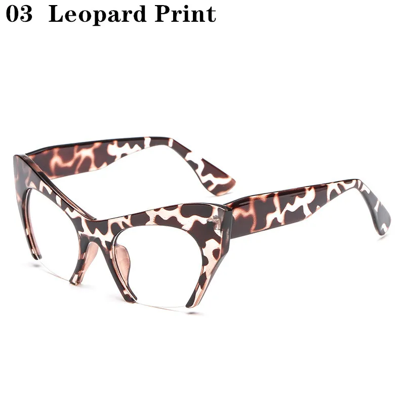 Global hot selling Vintage Half Frame Cat Eye Sunglasses Clear Lens Classic Sun Glasses Luxury Brand Designer Sexy Shades - Lenses Color: NO.3