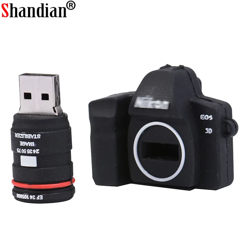 Флеш накопитель SHANDIAN USB в форме камеры флеш 64 Гб/32 ГБ/16 ГБ карта памяти подарок для