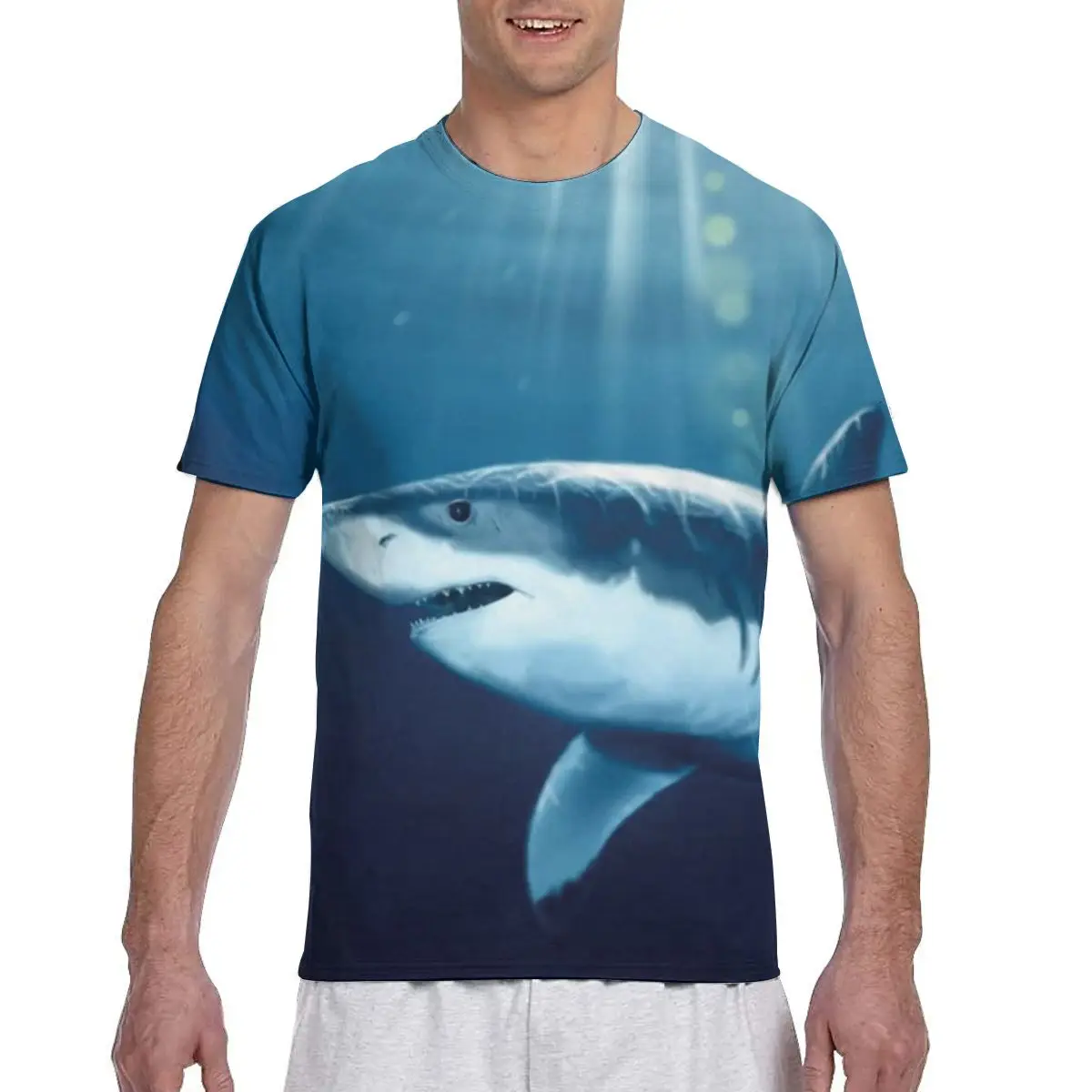 

Shark New arrival Print Male Hip Hop O-neck Tops