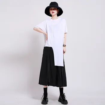 

2020 Summer Irregular T-shirt Summer New Split Loose Casual Beveled Short-Sleeved Women Shirts