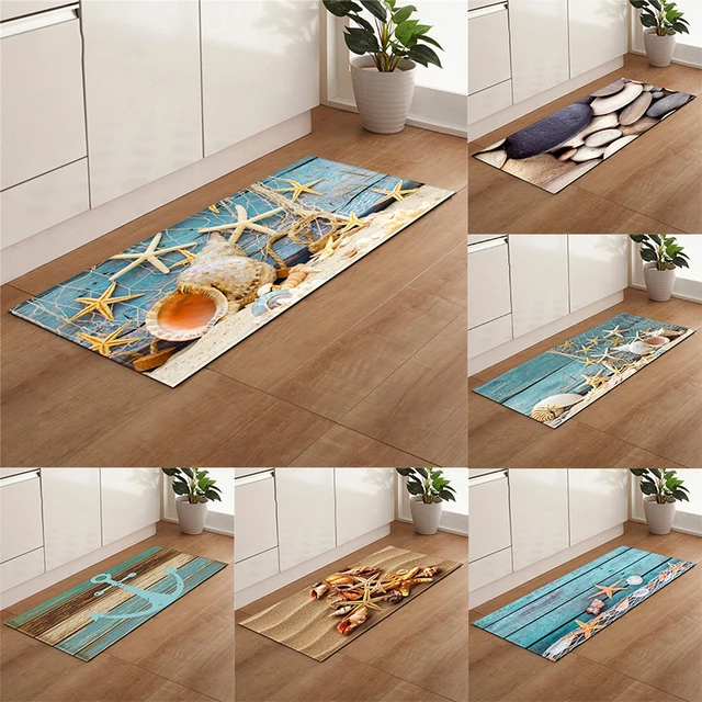 Ocean Beach Scenery Kitchen Mat Non-Slip Carpet Kids Bedroom Floor Area Rugs