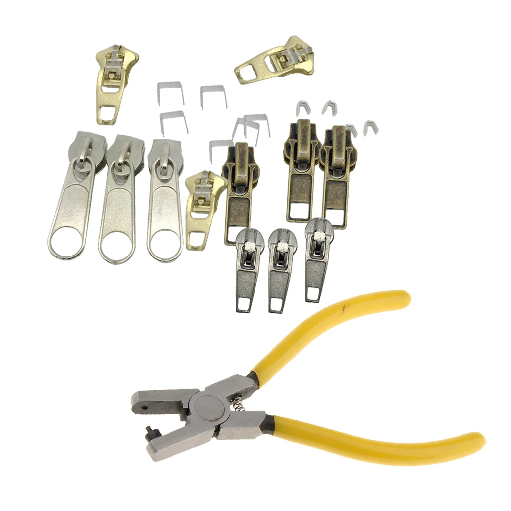23Pcs Metal Fix Zipper Zip Slider Rescue Instant Repair Kit Bag Tent Pliers