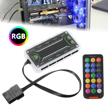 PC RGB rf pilot zdalnego sterowania konsola + bezprzewodowy kontroler obudowy wentylatora do komputera Host Cooler ED urządzenie sterujące tanie i dobre opinie NONE CN (pochodzenie) Other