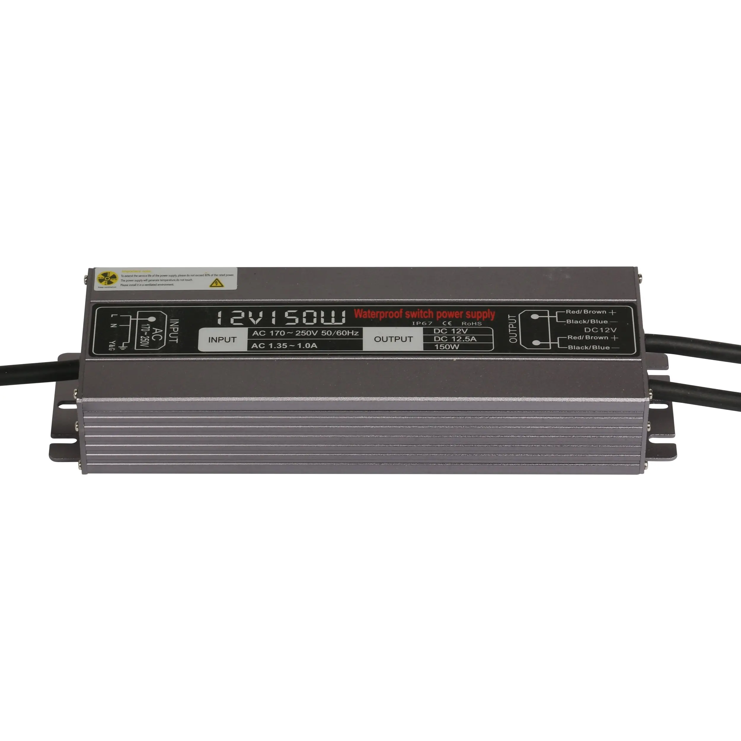 LED Power Supply Waterproof IP67 12V 150W