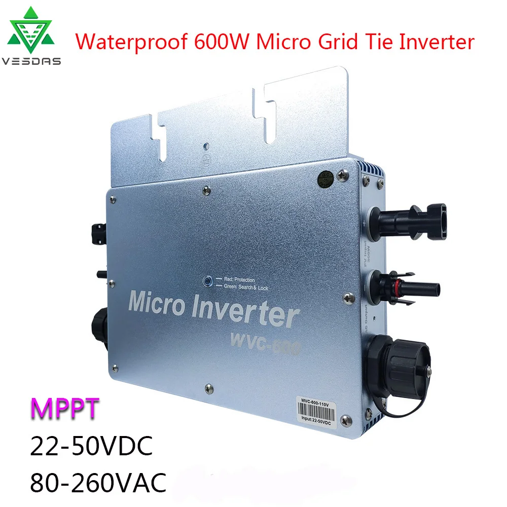 Инвертор для солнечной панели 600 Вт MPPT микроинвертор IP65 WVC600 инвертор сетки Микро
