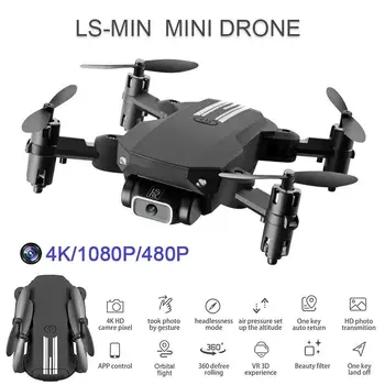 

LS-MIN New Mini Drone WiFi FPV Altitude Hold Foldable 6-Axis Gyro RC Quadcopter with 480P 1080P 4K HD Camera RC Dron Toy