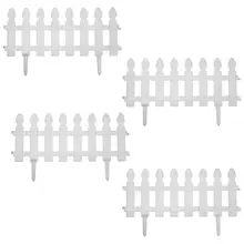 

4PCS Plastic White Picket Fence Border Garden Landscape Edging Plastic Fence Can Be Spliced And Disassembled Wedding Decoration