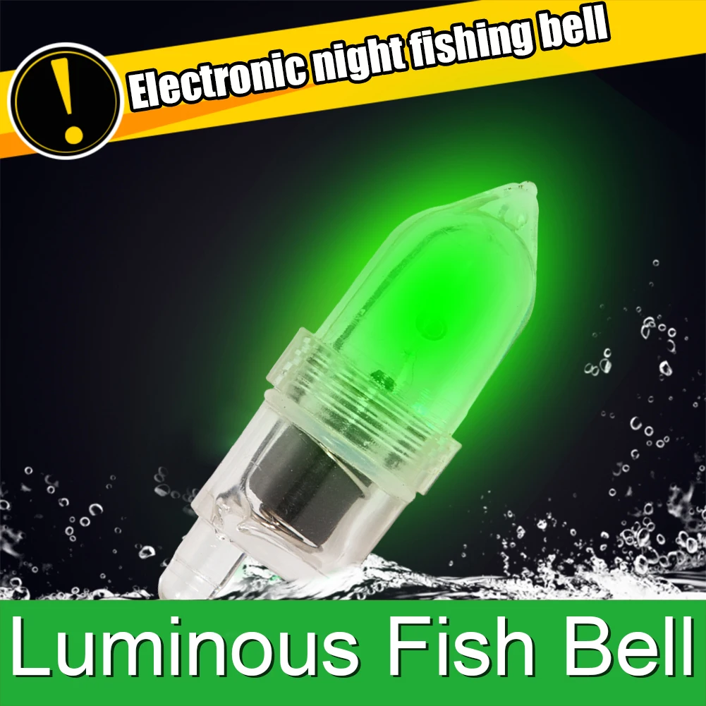 2pc Led Bell Fishing Rod Tip Night Light Flash Strike Bite Alarm Alert