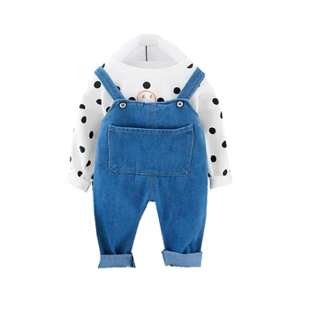 

2020 Children Fashion Clothes Suit New Spring Autumn Kids Boys Girls Polka Dot T Shirt Pants 2Pcs/sets Baby Infant Sportswear