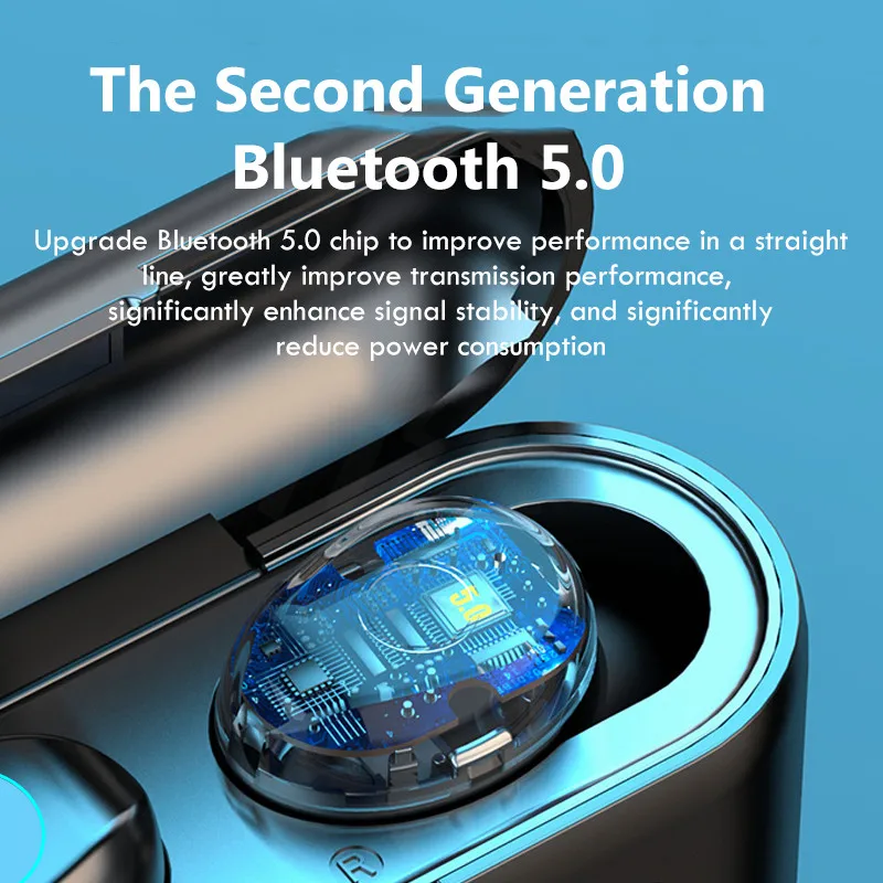 TWS Wireless Bluetooth Earphone with Microphone Sports Waterproof Wireless Headphones Headsets Touch Control Earbuds For Phone