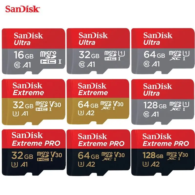 

Sandisk Extreme Pro Micro SD Card A2 V30 Memory Card 32GB 64GB 128GB TF Card Class 10 16GB 200GB 256GB Flash Card Free Shipping