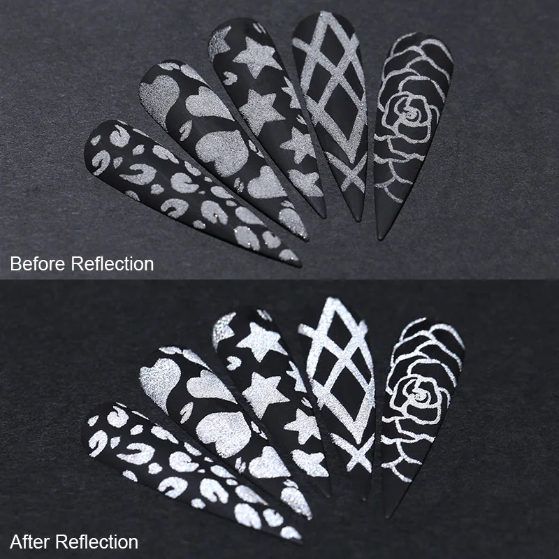 Nail Powder Nail Glitter Nail Decoration Nail Decorations Reflection Glow In The Dark Grey White Dazzling Party DIY Sugar Gel Polish Chrome Flash Dust