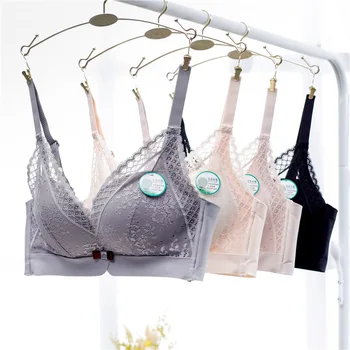 

Spring and Summer New Style Wormwood Conservation Within Cup Non-Steel Ring Push up Adjustable WOMEN'S Bra Large Amount Favorabl