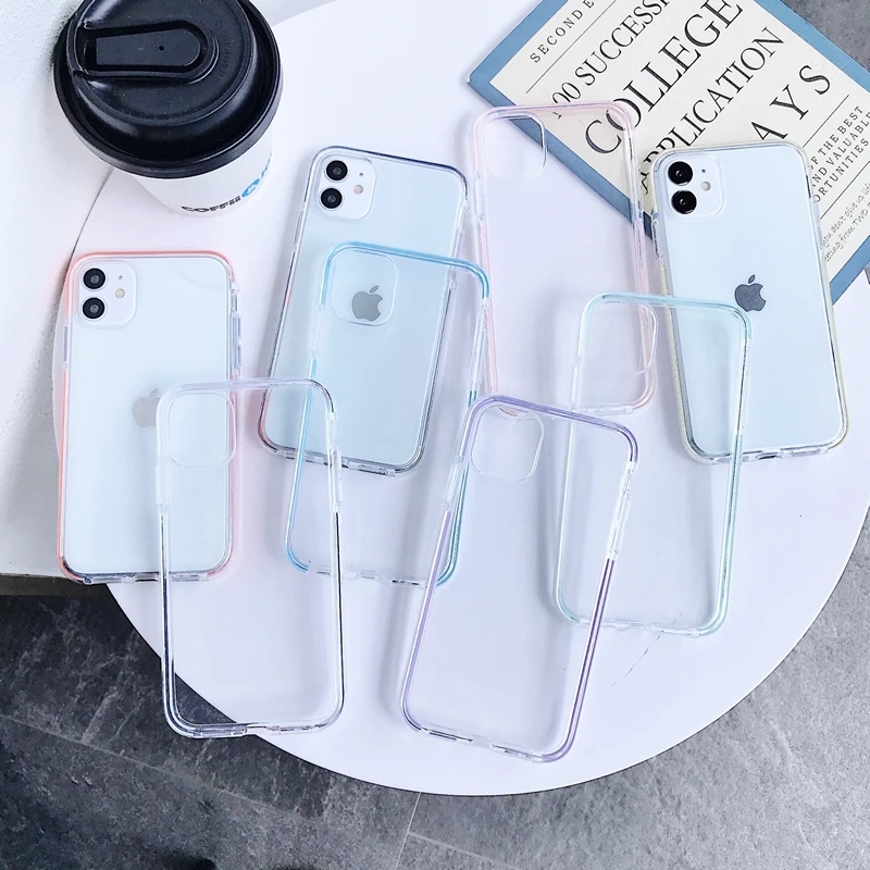 Luxury Candy Transparent Phone Case For iphone 11 12 13 Pro Max XS X XR 7 8 6 6S Plus SE 2020 mini Soft Silicone Cases Cover iphone 11 Pro Max cover case