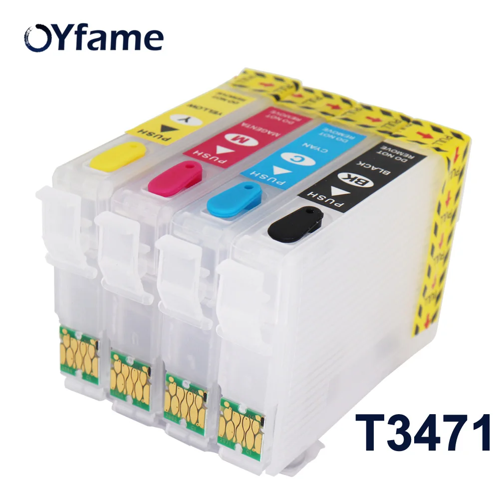 Многоразовый чернильный картридж OYfame T34XL T3471 для принтера Epson Pro WF 37258DWF WF3720DWF с