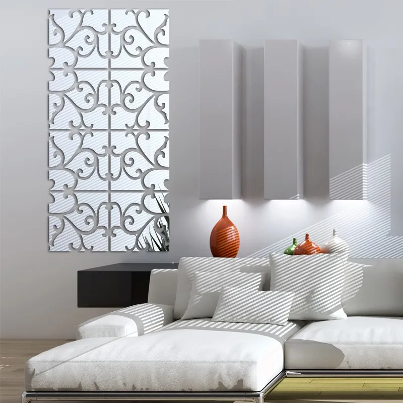 Mirror Wall Stickers Decorative Living Room Wall Decor Modern Acrylic Large Mirror Surface