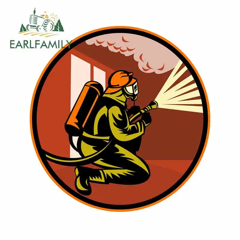 EARLFAMILY 13 см x 12 6 для пожарного на коленях с пожарным шлангом наклейки мотоцикла