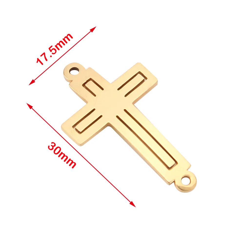 Gold Cross 5 шт браслет шарма соединители из нержавеющей стали месяц Звезда звенья для изготовления браслета - Цвет: Gold Cross