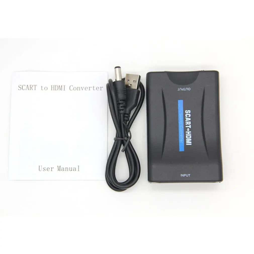 1080P SCART К HDMI видео аудио высококлассный конвертер адаптер для HD tv DVD для Sky Box STB подключи и играй с кабелем постоянного тока