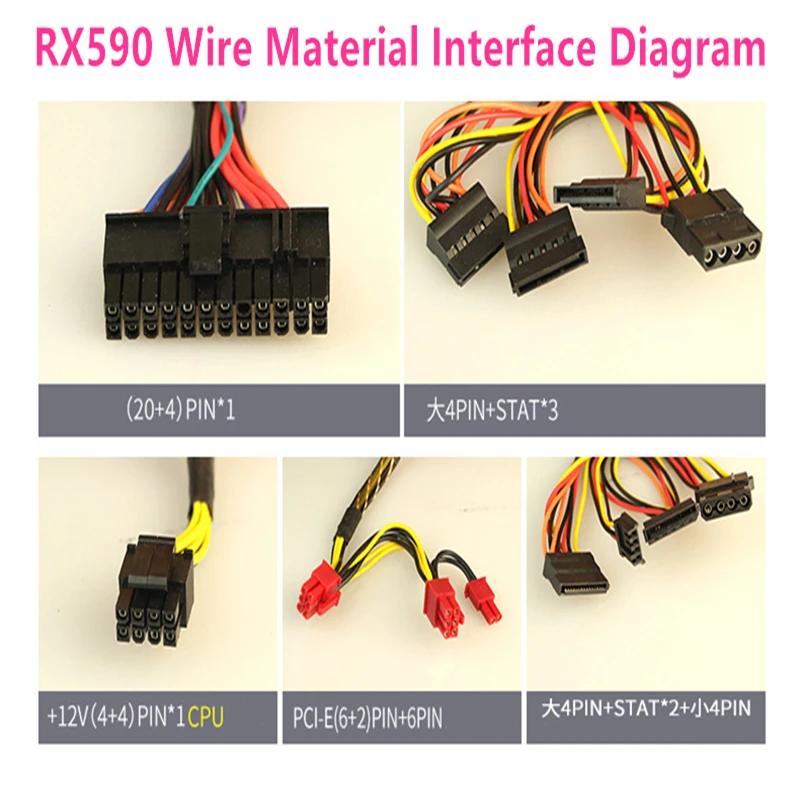 ПК PSU для Золотого Поля RX590 Номинальная 450 Вт пик 550 Вт активный бесшумный источник питания ATX-S5501