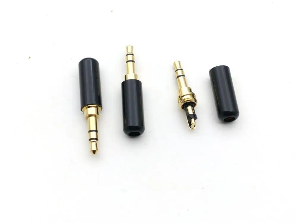 Черное позолоченное 3 5 мм 1/8 стерео мини штекер медь|copper plug|copper platedcopper gold |