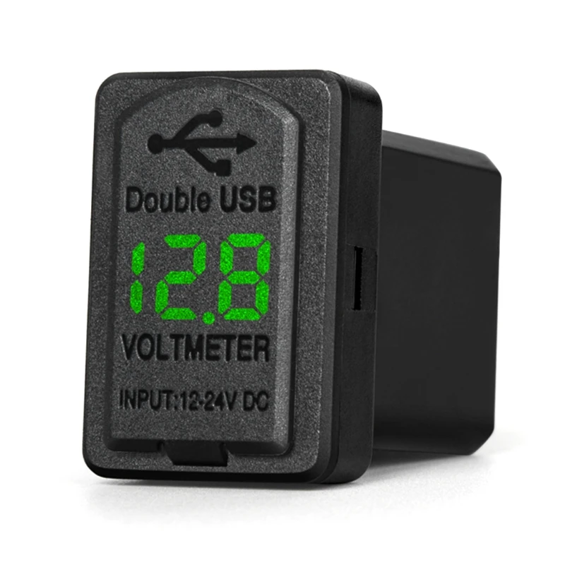 12V Dual USB Автомобильное зарядное устройство светодиодный вольтметр 4.8A адаптер питания для Toyota Smart Phone