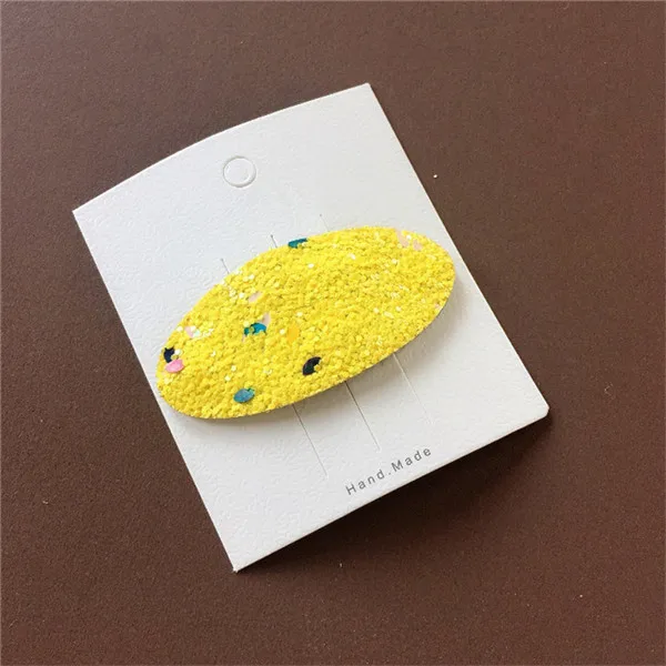 yellow oval 15 шт./партия; блестящие заколки для волос для девочек; цвет радуги; яркие цвета; детские заколки для волос; Летние вечерние аксессуары для волос - Цвет: yellow oval
