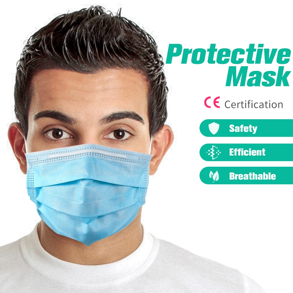 

20PCS Disposable Face Mask Filter Droplet Protective Mask Ear hook 3-layer Mouth Mask Anti Dust Flu for Face Hygiene Respirator