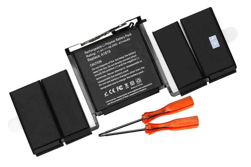 Apexway 11,4 V 4314mah A1819 Аккумулятор для ноутбука Apple Macbook Pro 13 ''Touch Bar A1706 год с инструментами отвертка батарея