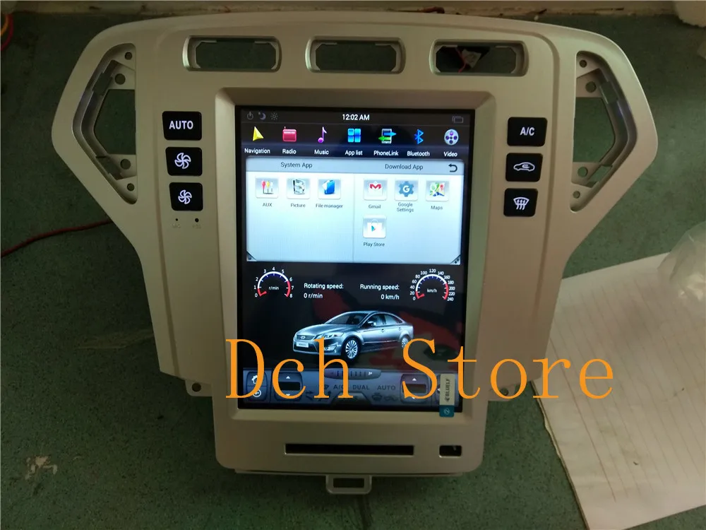 Вертикальный автомобильный DVD проигрыватель 10 4 дюймов в стиле Тесла Android 9 0 GPS