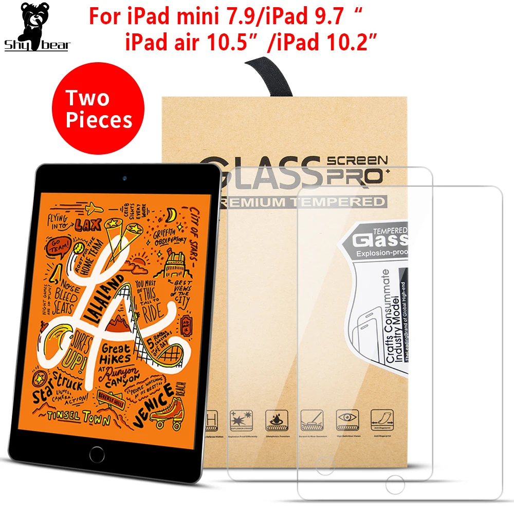 

2PCS/Lot Screen Protector for iPad Pro 10.5 for iPad air 3 2019 Tempered Glass for iPad Mini 5 4 Air 1 2 for iPad 9.7 2018 film