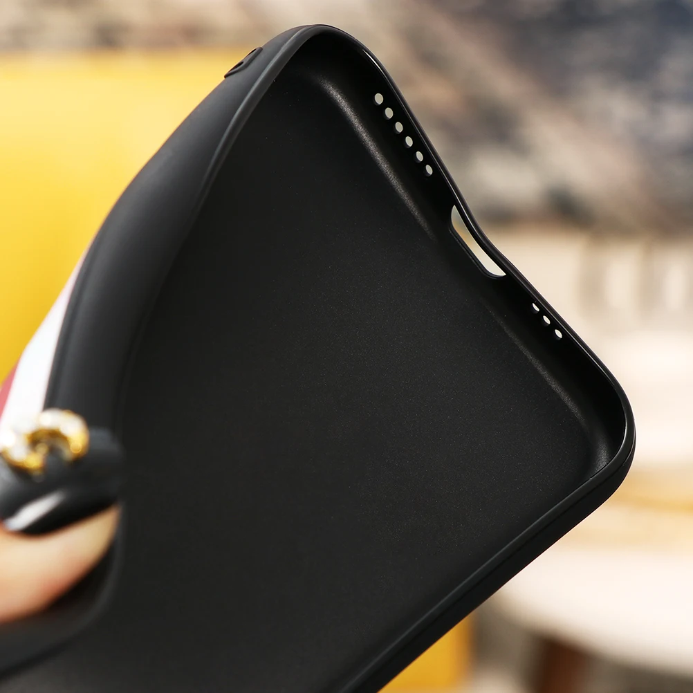 Чехол из ТПУ с мультяшным ремешком и подставкой для iPhone 11 Pro XS Max XR 5 5S SE 2 2020X6 6S 7 8