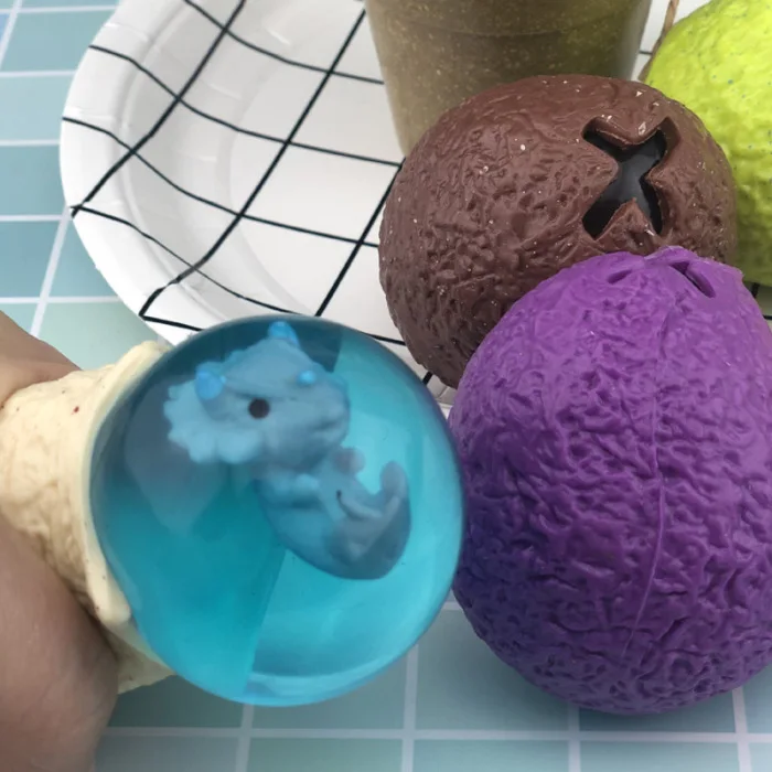 Горячая Динозавр яйцо Сжимаемый стресс облегчение игрушка мяч для взрослых детей Подарки