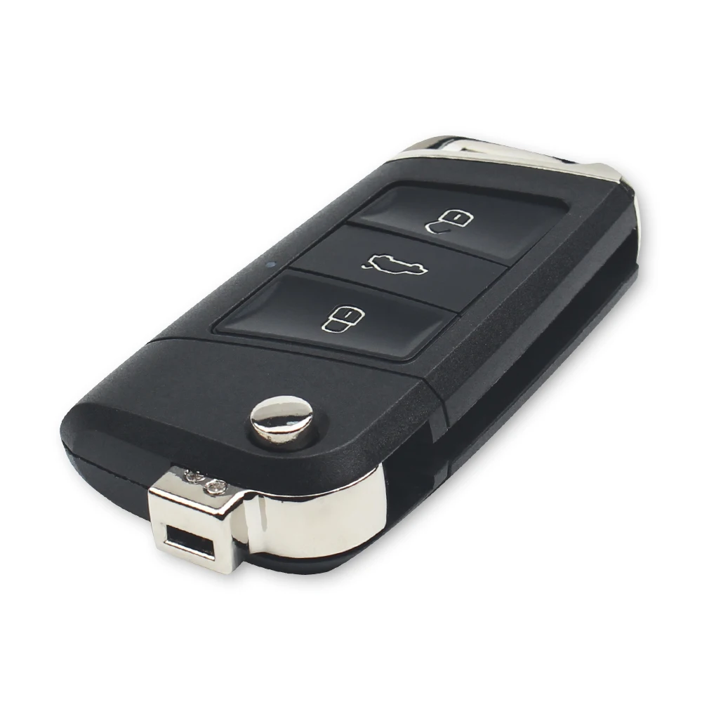 Чехол для ключей KEYYOU с откидной крышкой для Volkswagen VW Polo Passat B5 Golf MK5 Beetle 3 кнопки складной чехол для ключей HU66 Blade - Количество кнопок: No Key Blade