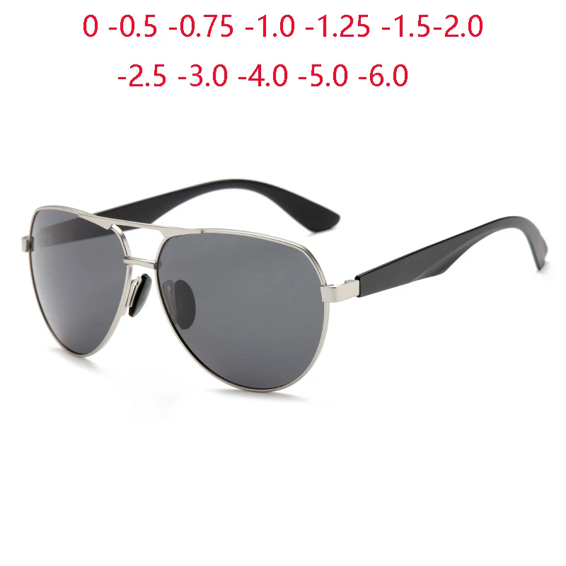

Double Beam Oval Myopia Sunglasses Men Polarized Metal Sport Driving Prescription Sun Glasses For Male 0 -0.5 -0.75 To -6.0