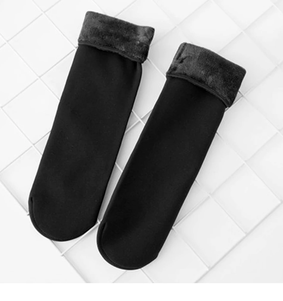 Теплые женские зимние носки, толстые теплые носки из искусственного кашемира, женские бесшовное бархатное сапоги, носки для сна