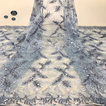 

Madison Sequins Fabric African Lace Fabric High Quality Sequence Lace Fabrics Nigerian Tulle Mesh Lace with Tassels