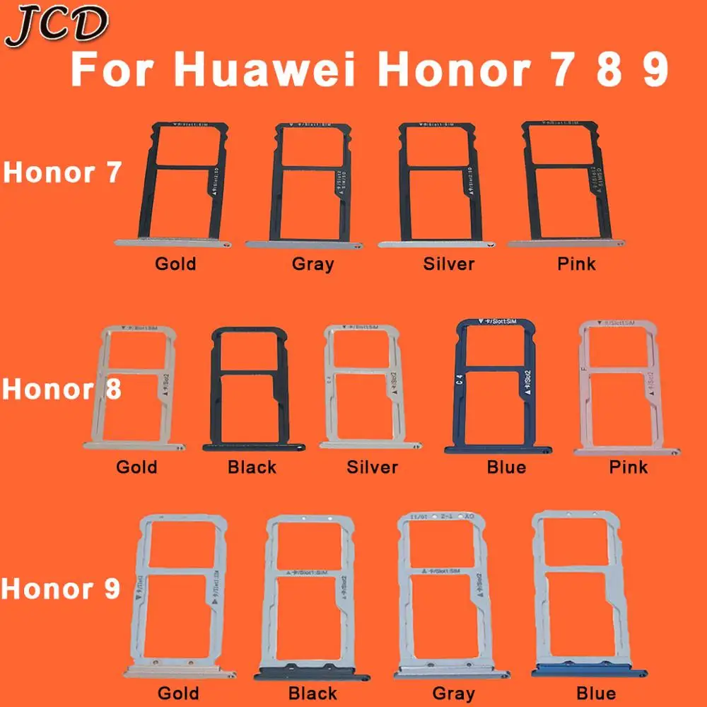 JCD Новинка лоток для сим карт Huawei honor 7 8 9 лотка sim карты держатель Nano Sim Слот